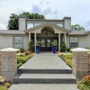 the entrance of a leasing office